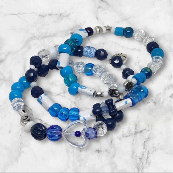 Handcrafted Aries Bracelet Set Astrology Pony Hand-rolled Paper Beads Stretch - Picture 1 of 5